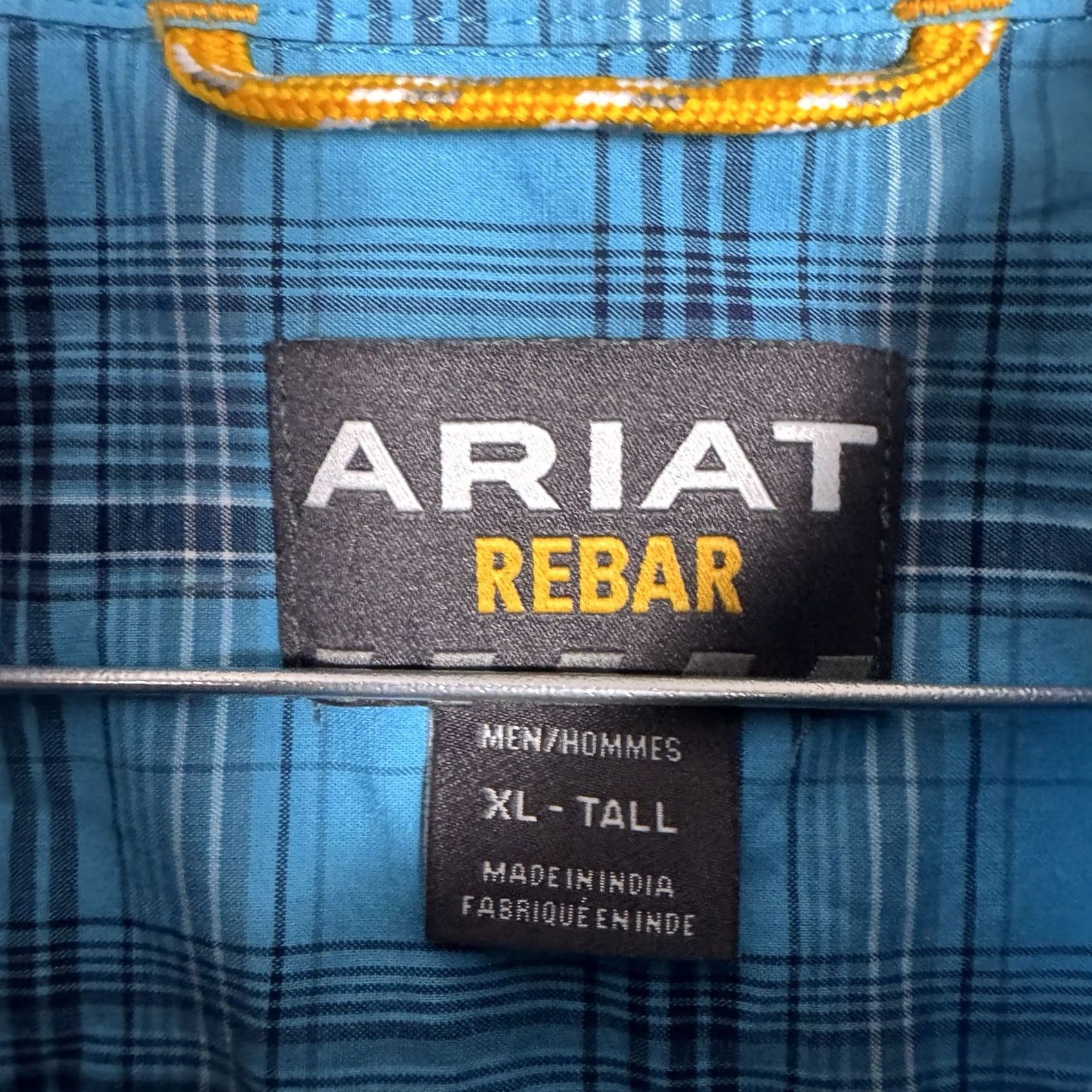 Ariat Ariat Rebar Shirt Mens XLT Tall Plaid Short Sleeve Durastretch Workwear Utility Shirt Size US XL / EU 56 / 4 - 5 Thumbnail
