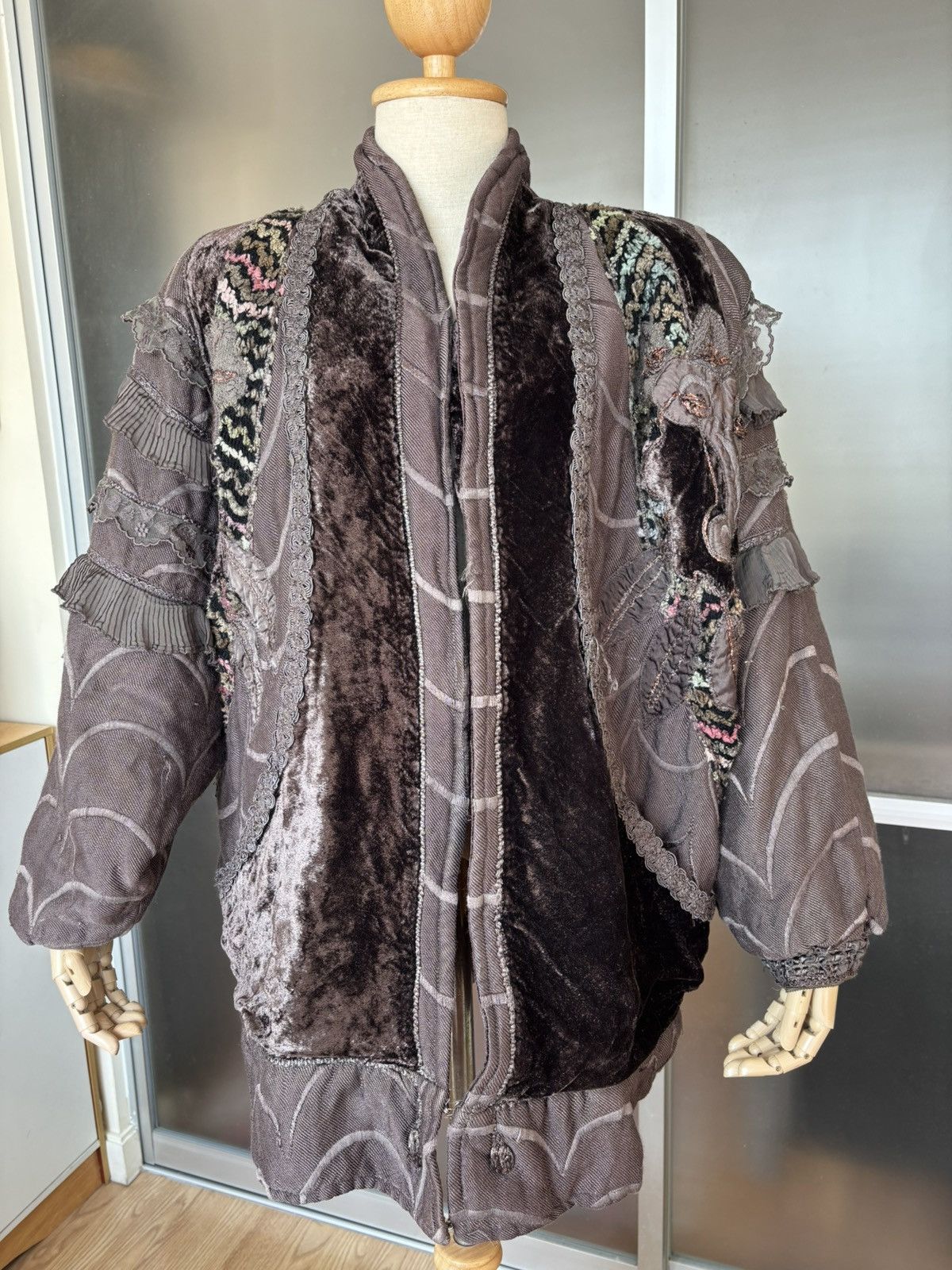 Designer × Vintage Vintage Dramatic Wearable Art Coat Jacket Size XXL / US 16-18 / IT 52-54 - 7 Thumbnail