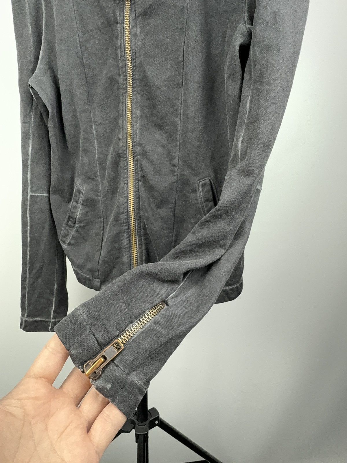 LIEBESKIND BERLIN Avant Garde Gothic Liebeskind Berlin Gray Moto Zip Jacket Size M / US 6-8 / IT 42-44 - 6 Thumbnail