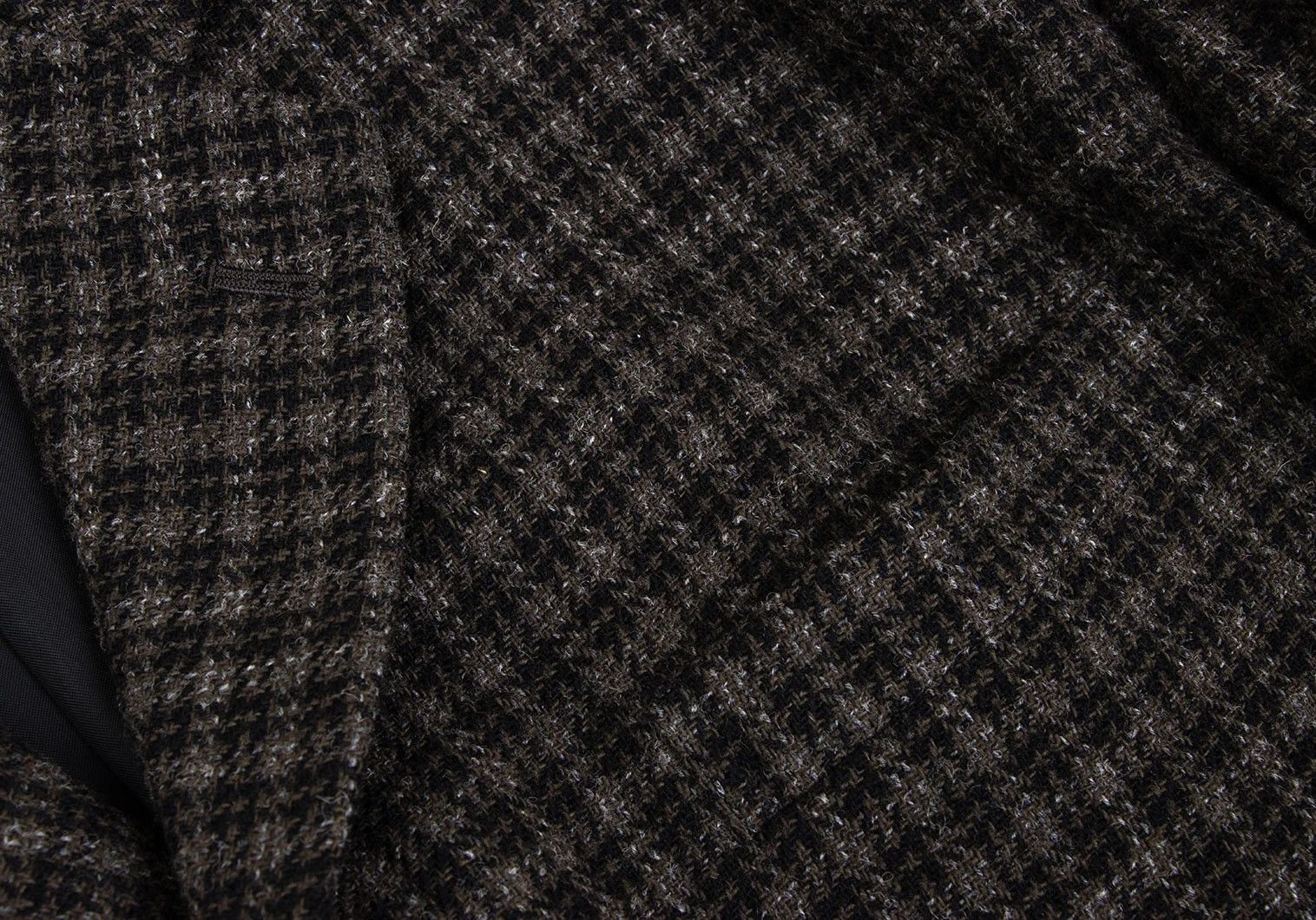 Comme des Garcons Homme Plus Wool Check T Gathered Jacket Black Brown Size S Size US S / EU 44-46 / 1 - 4 Thumbnail