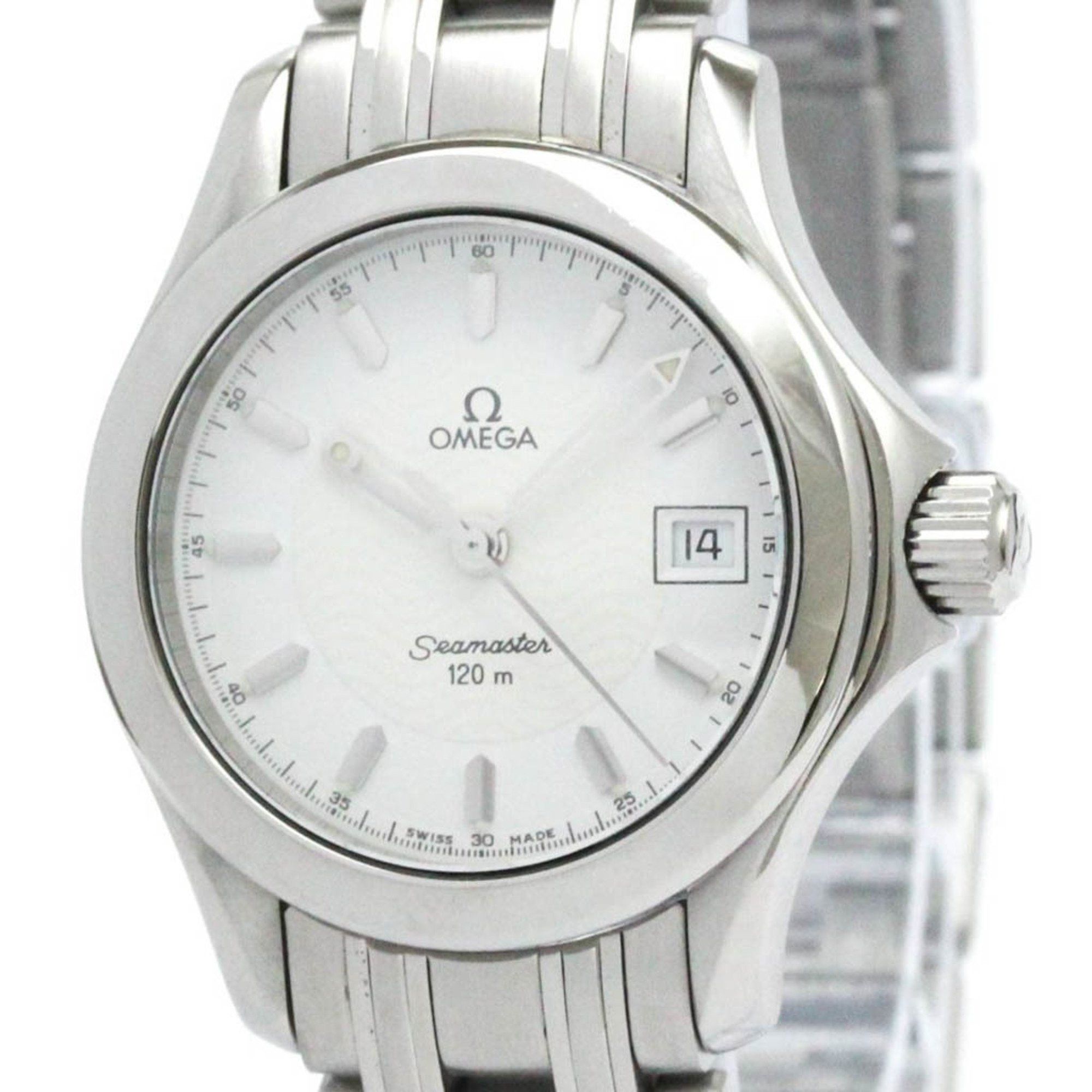 Polished Omega Seamaster 120M Steel Quartz Ladies Watch 2581.21 Bf582004 in White, Women's