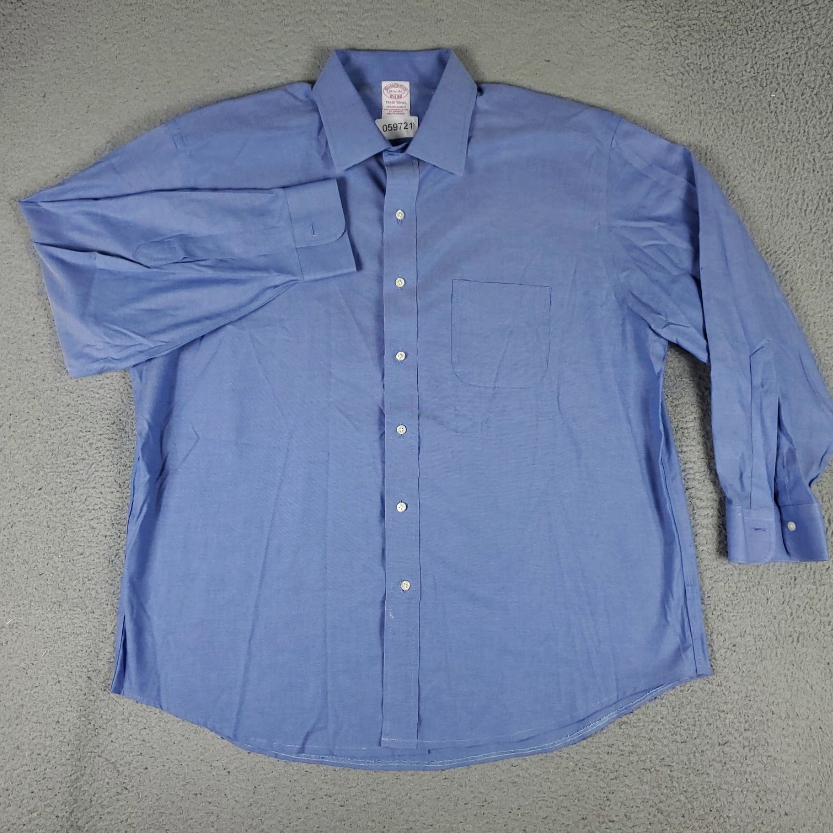 Brooks Brothers VINTAGE Brooks Brothers Shirt Mens 16.5 Blue Traditional Dress Button Up Long Sleeve Size 42R - 2 Thumbnail