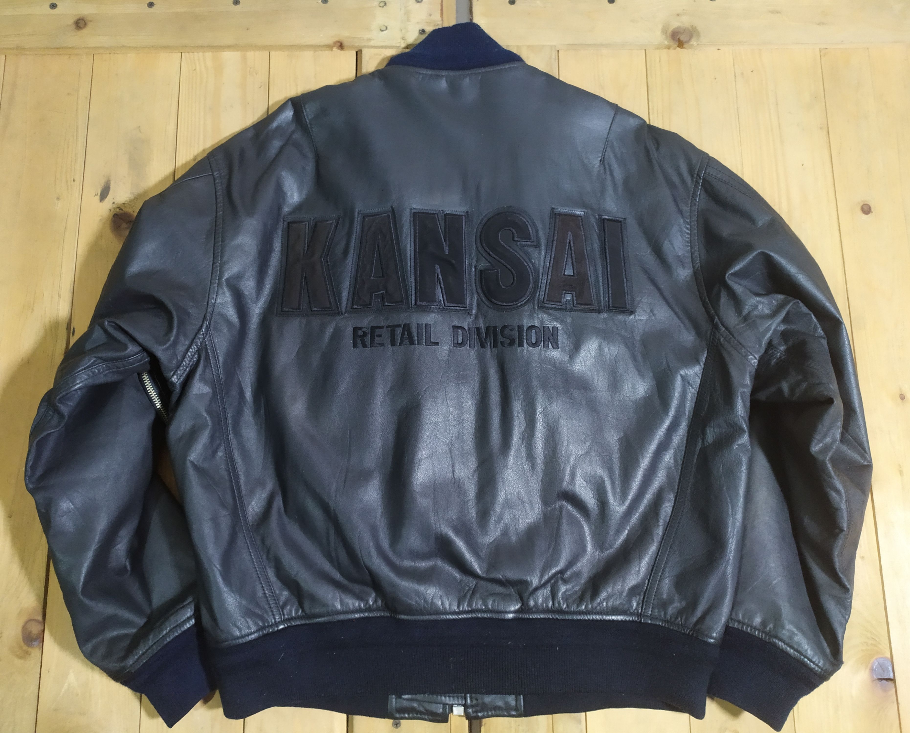 Kansai Yamamoto × Ma+ KANSAI 02 YAMAMOTO THE IMPACT LEATHER TYPE BOMBER MA1 JACKET Size US L / EU 52-54 / 3 - 9 Thumbnail