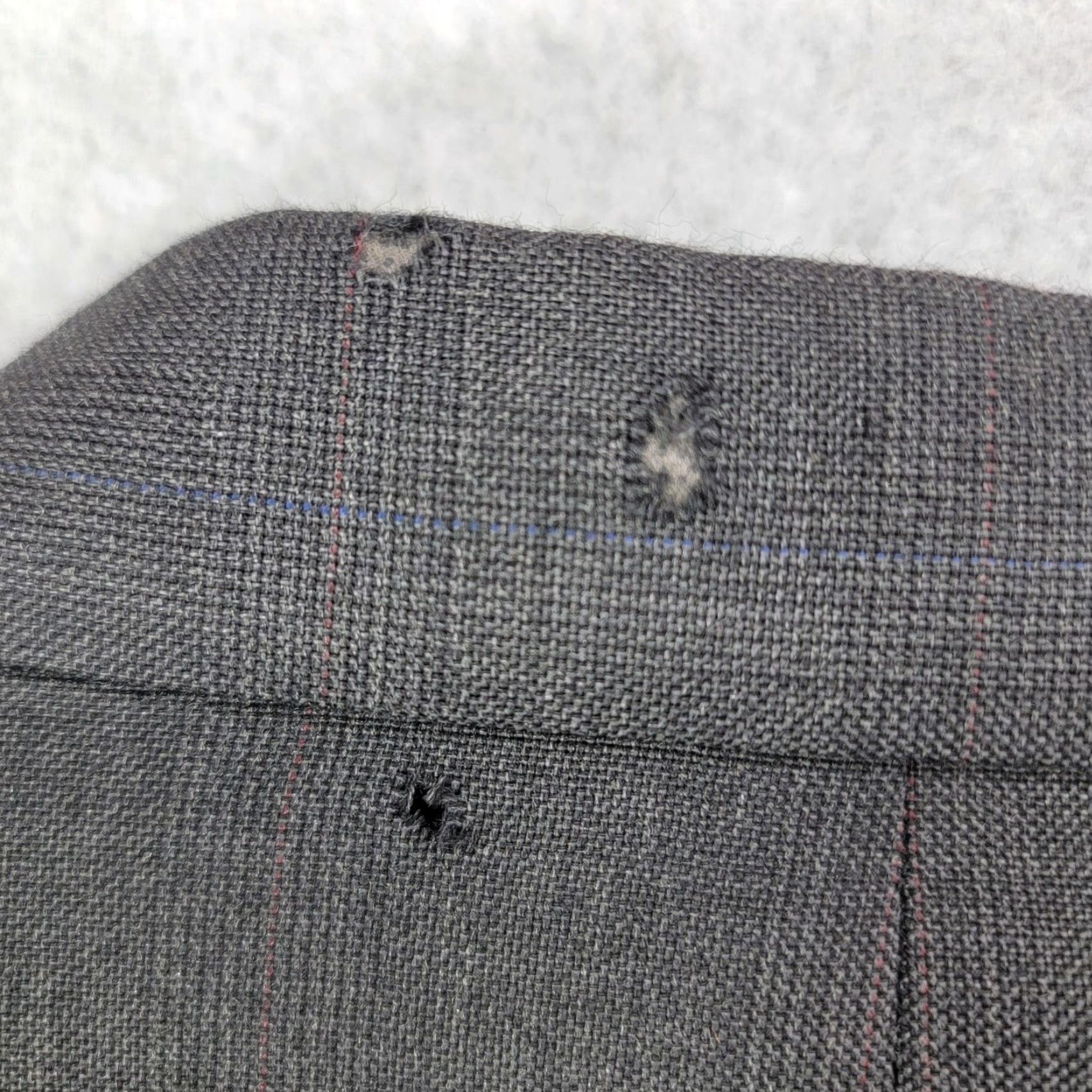 Vintage Botany 500 Suit Jacket Mens 44 Short Gray Check 2 Button Blazer Made USA Size US 44 / EU 60 - 7 Thumbnail