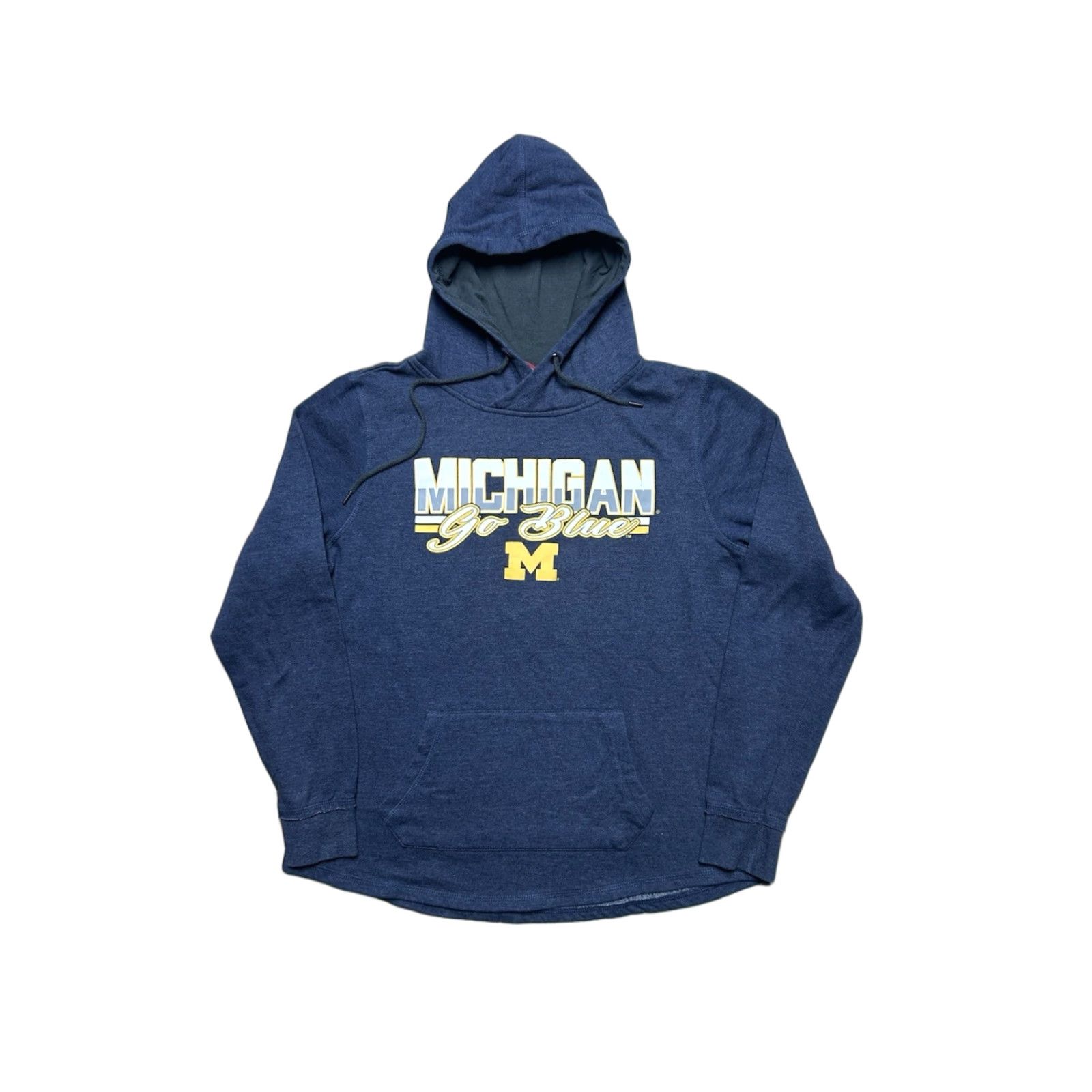 Vintage VINTAGE University of Michigan Pullover Hoodie Sweatshirt Wolverines College Men Large Blue Pullover University Mens Size US L / EU 52-54 / 3 - 1 Thumbnail