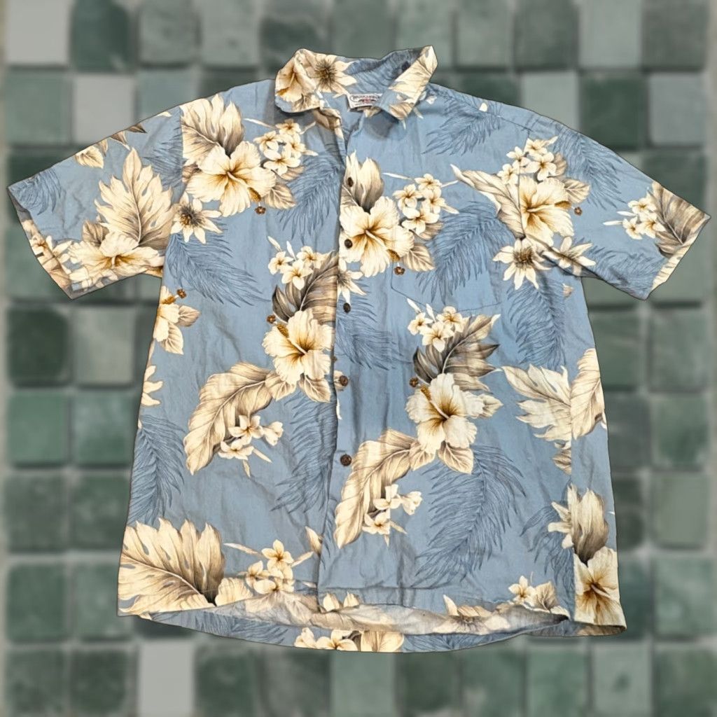 Vintage VINTAGE Pacific Legend Hawaiian Shirt Mens Large 44" Chest Blue Floral Button-Up Short Sleeve Hawaiian Theme Mens Size US L / EU 52-54 / 3 - 1 Thumbnail
