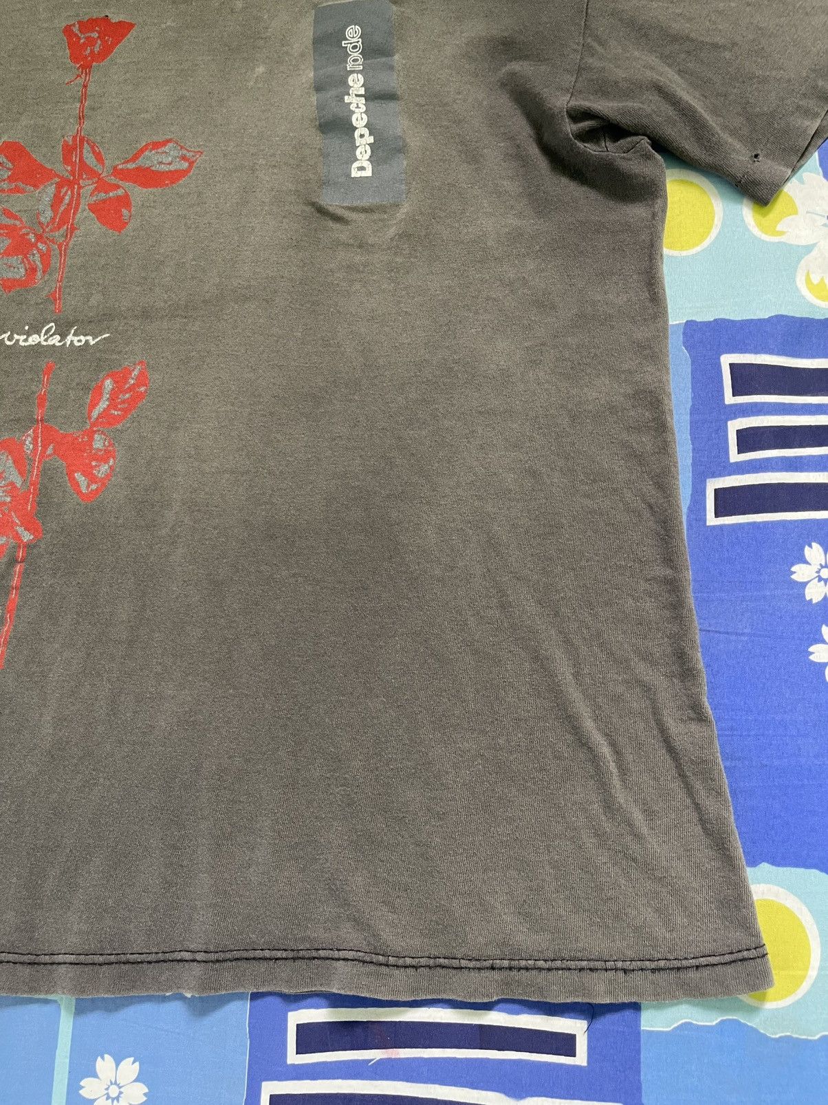 Band Tees Thrashed 1990 Depeche Mode Violator Album World Tour Tee Size US M / EU 48-50 / 2 - 5 Thumbnail