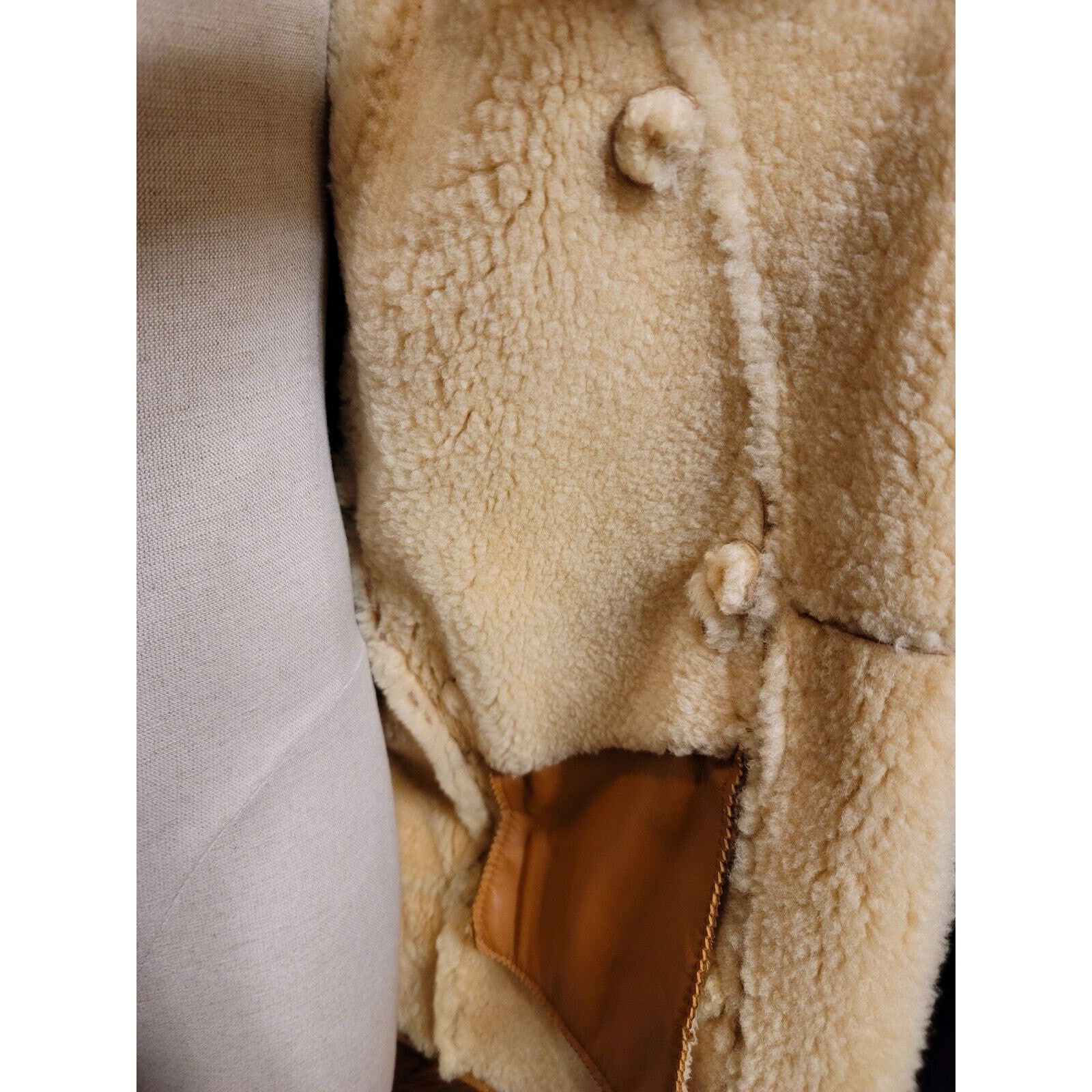 Other Friitala Tan Suede Shearling Coat Women’s Size 10 Size L / US 10 / IT 46 - 4 Thumbnail