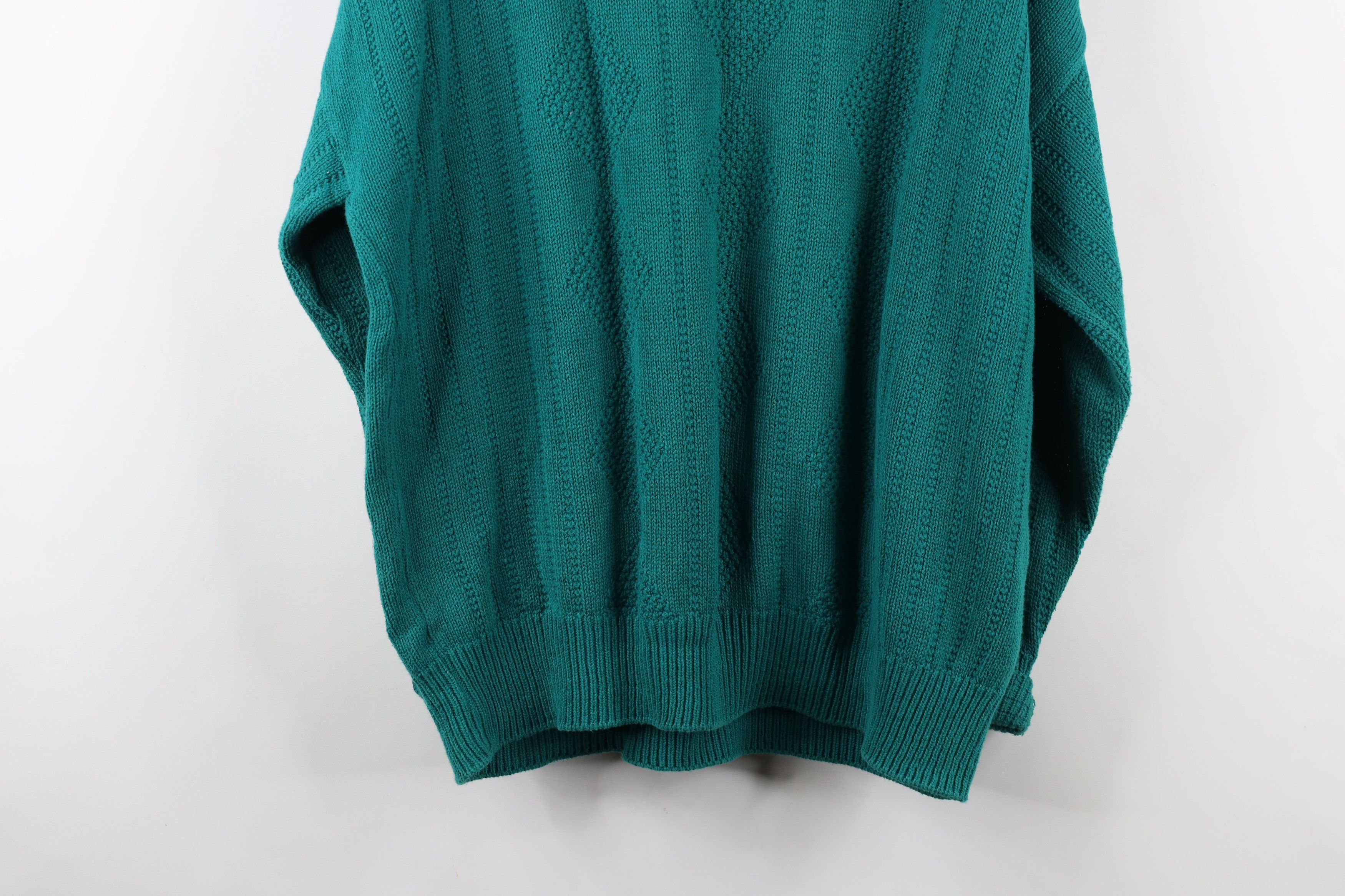 Vintage Vintage 90s Streetwear Diamond Ribbed Collared Sweater USA Size XXL / US 16-18 / IT 52-54 - 11 Thumbnail