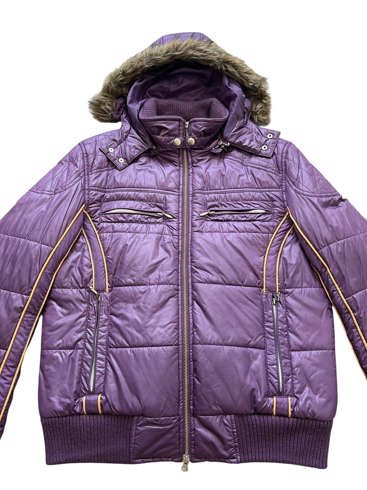 semanticdesign 2000s Semantic Design Fur Hooded Puffer Jacket Size US L / EU 52-54 / 3 - 6 Thumbnail