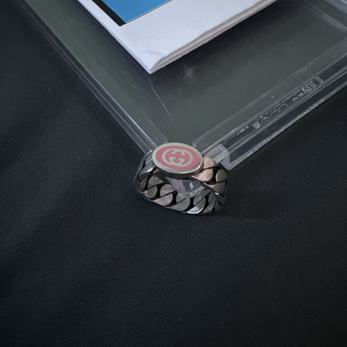 Connect G gucci silver ring size 5.5