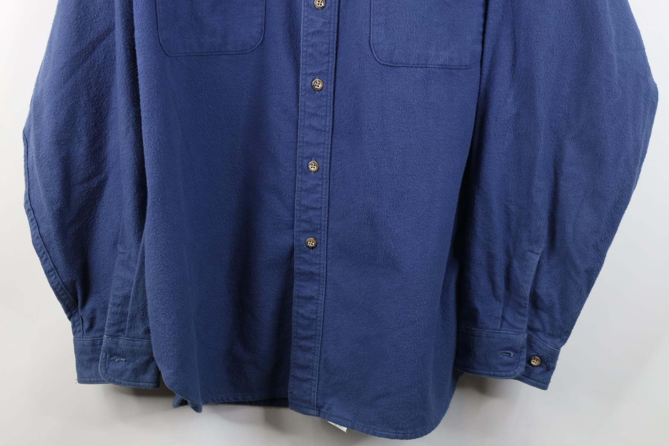 Eddie Bauer Vintage 90s Eddie Bauer Chamois Cloth Button Shirt Blue Size US XL / EU 56 / 4 - 3 Thumbnail