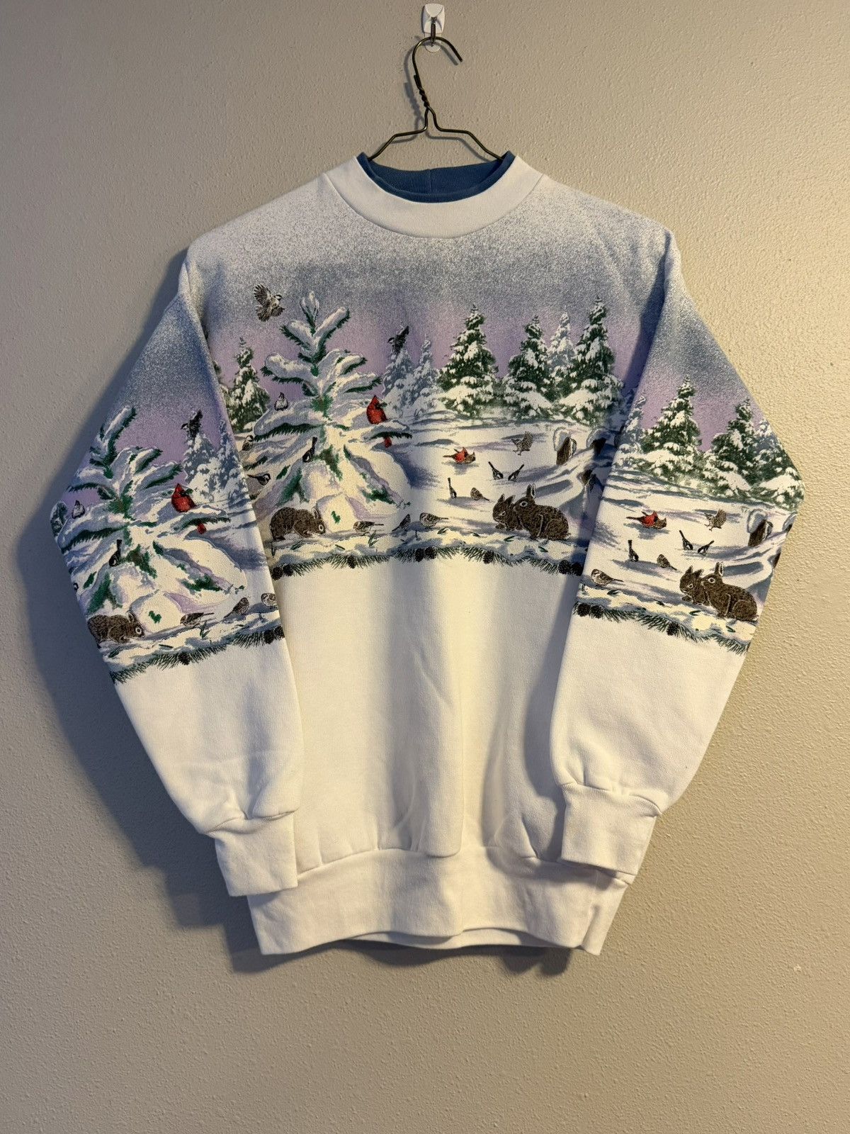 Vintage vtg 90s snow bunny rabbit AOP nature crewneck fits medium Size US M / EU 48-50 / 2 - 1 Thumbnail
