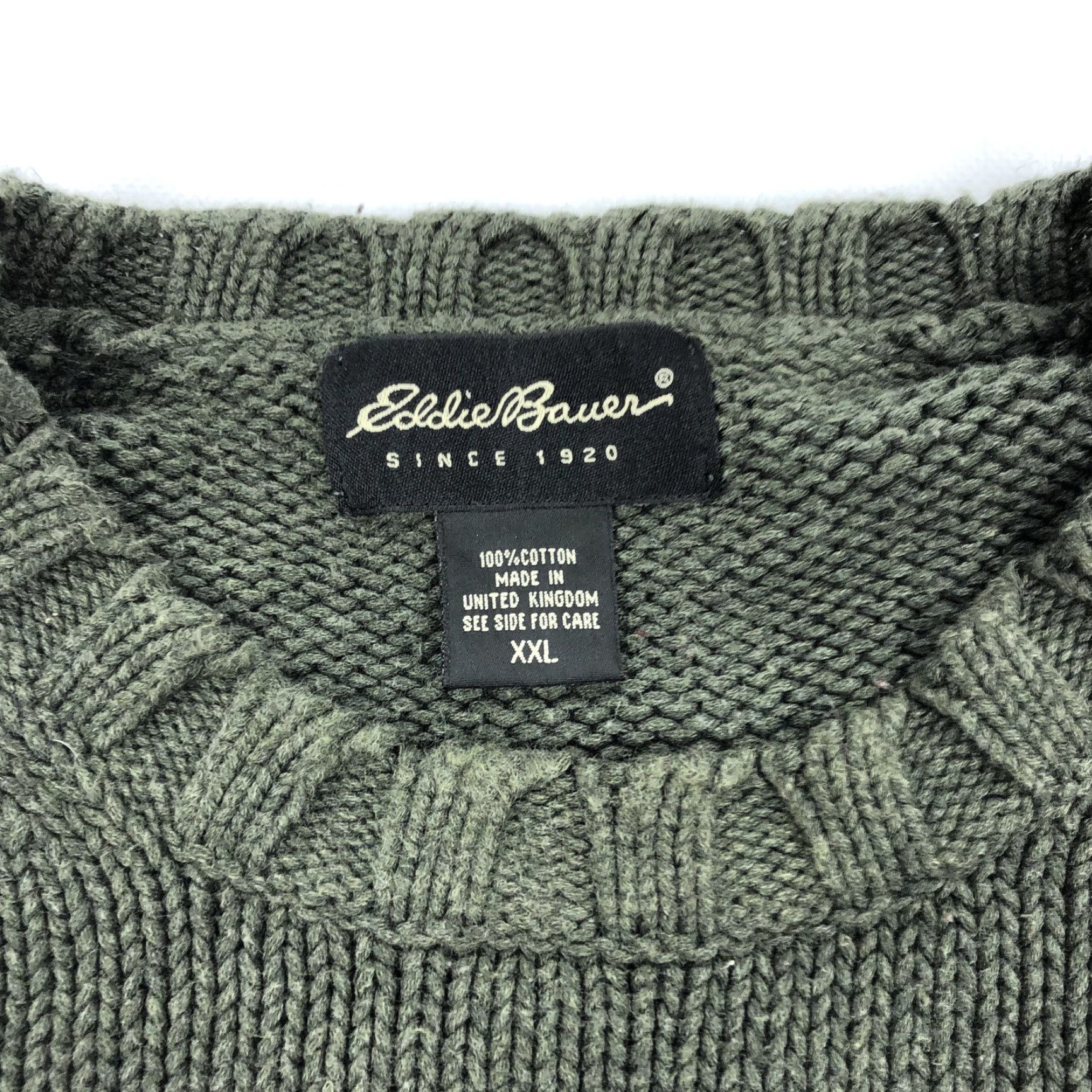Eddie Bauer VINTAGE Eddie Bauer Men’s 2XL Olive Green Crew Neck Heavy Knit Sweater Size US XXL / EU 58 / 5 - 2 Thumbnail