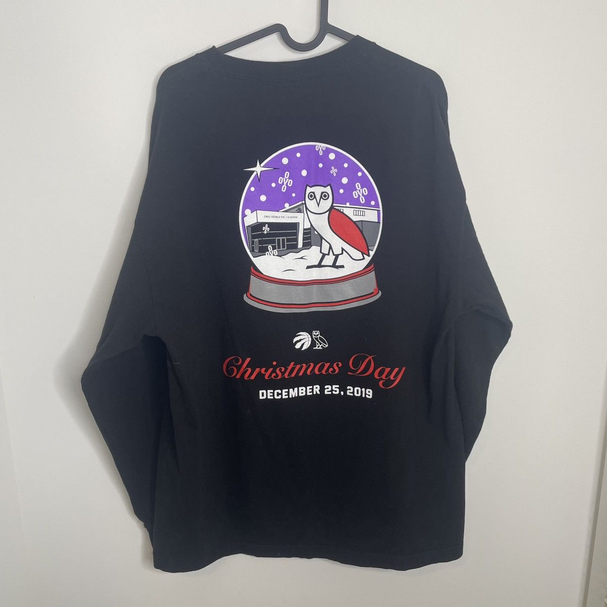 NBA × October's Very Own OVO Raptors 2019 Christmas Day Long Sleeve Shirt Black XL Size US XL / EU 56 / 4 - 2 Thumbnail