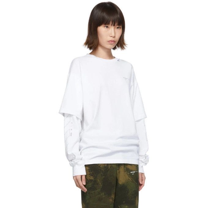 Off-White White Unfinished Reflective Arrows Oversized LS T-Shirt Size US M / EU 48-50 / 2 - 6 Thumbnail