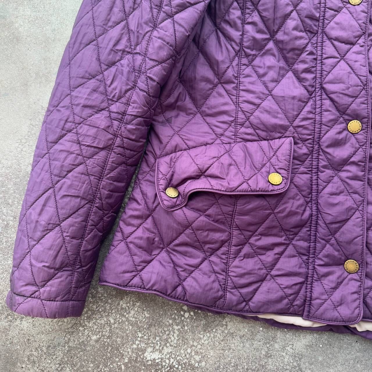Barbour × Vintage Barbour Flyweight Cavalry Vintage Purple Quilted Jacket Size L / US 10 / IT 46 - 6 Thumbnail