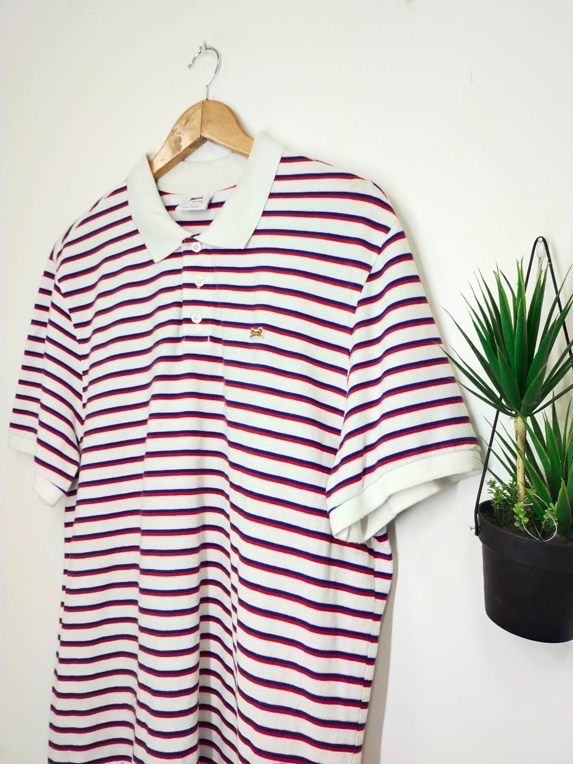 Le TIGRE Vintage Le Tigre Stripe Collar t shirt Size US L / EU 52-54 / 3 - 3 Thumbnail