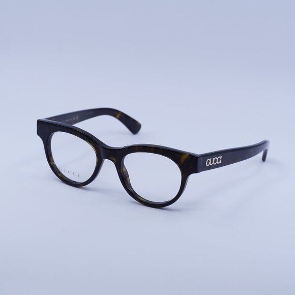 Gucci Gucci GG1792O 002 Eyeglasses Dark Havana 46mm Square Frame Size ONE SIZE - 1 Thumbnail