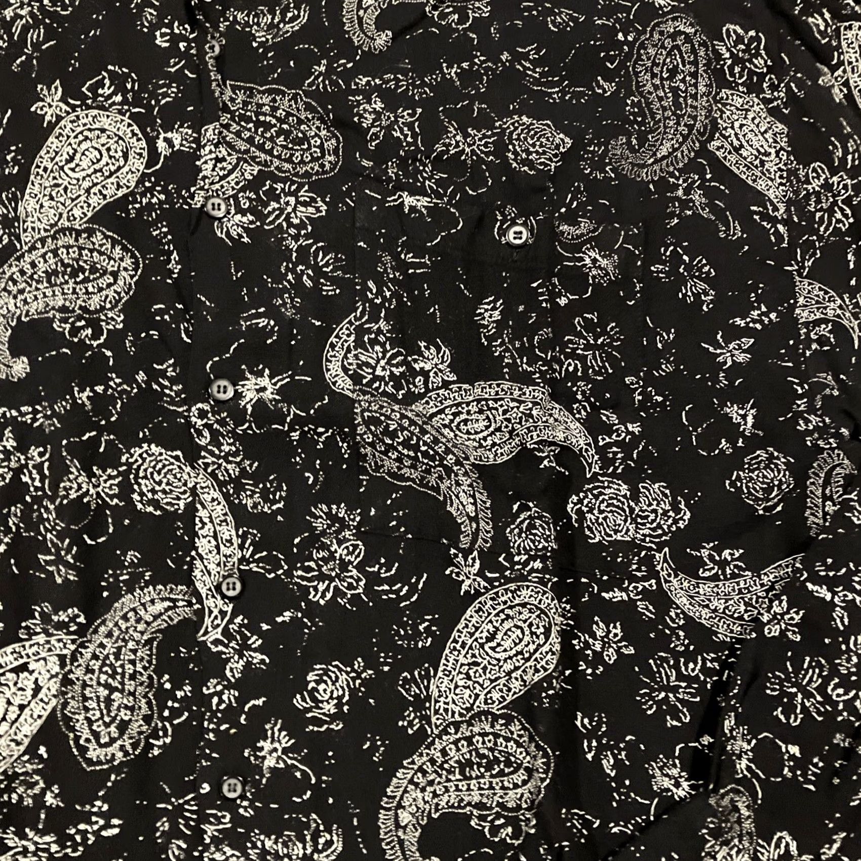 Vintage VINTAGE Hutspah Shirt Mens XL Black White Paisley Print Button Down Men Size Size US XL / EU 56 / 4 - 2 Thumbnail
