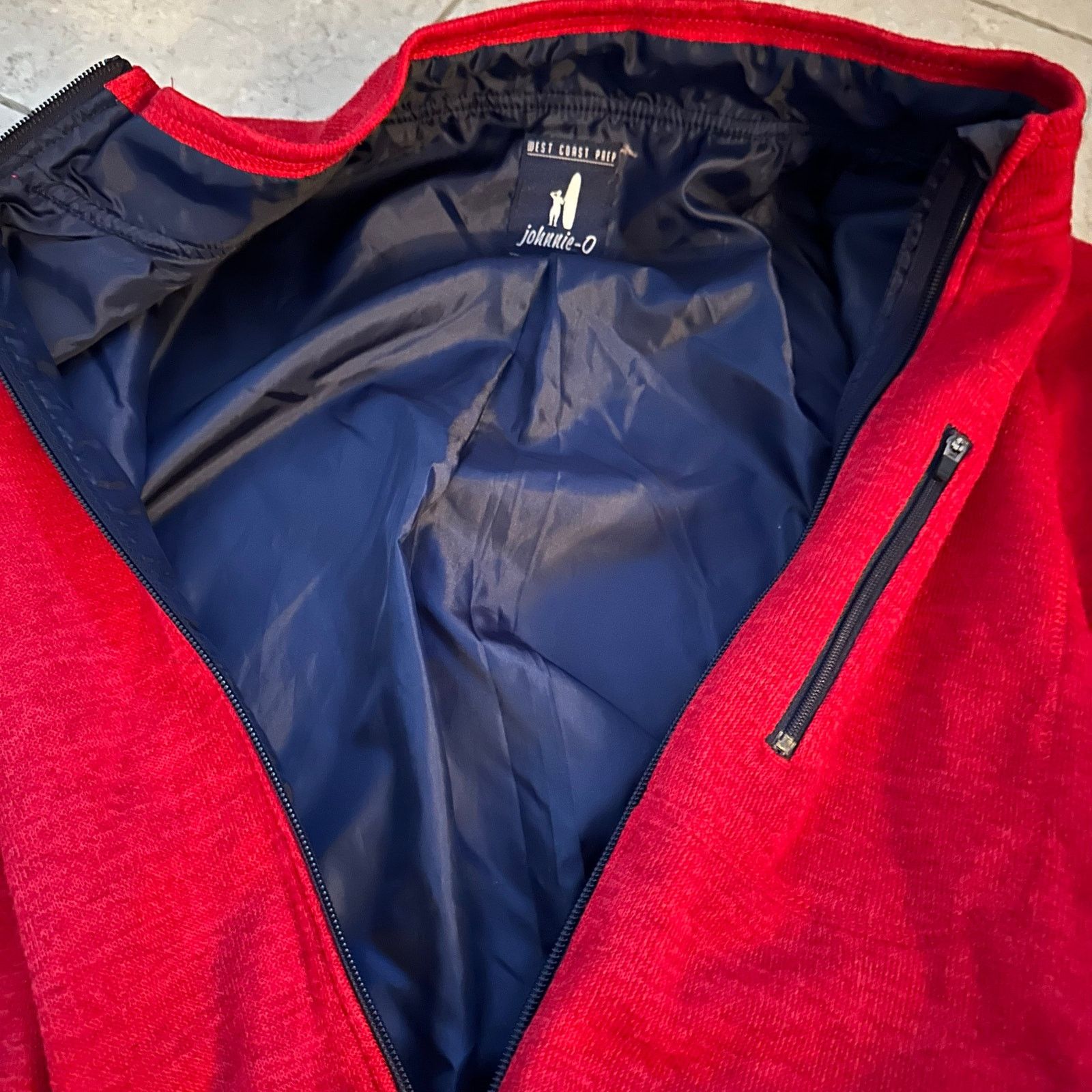 johnnie-O Johnnie-O XL Jacket Red Coastal Fleece Lined Zip Pockets Size US XL / EU 56 / 4 - 11 Thumbnail
