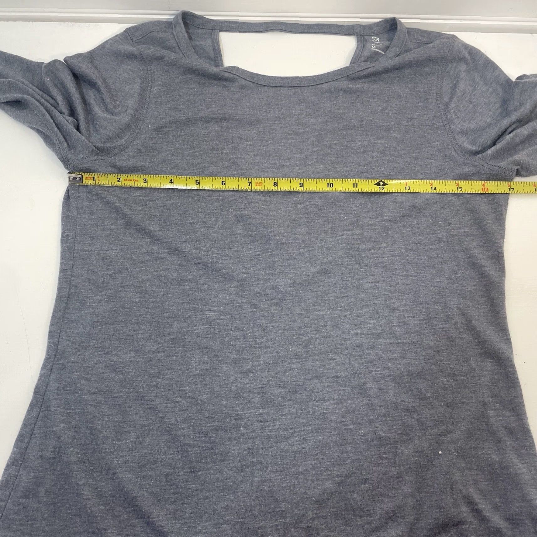 Vintage GapFit Dry Long Sleeve Women M Wide Neck Heather Gray Activewear Tee Shirt Pullover Lightweight Utility Running Walking CrossFit Yoga TS/Tops Size M / US 6-8 / IT 42-44 - 3 Thumbnail