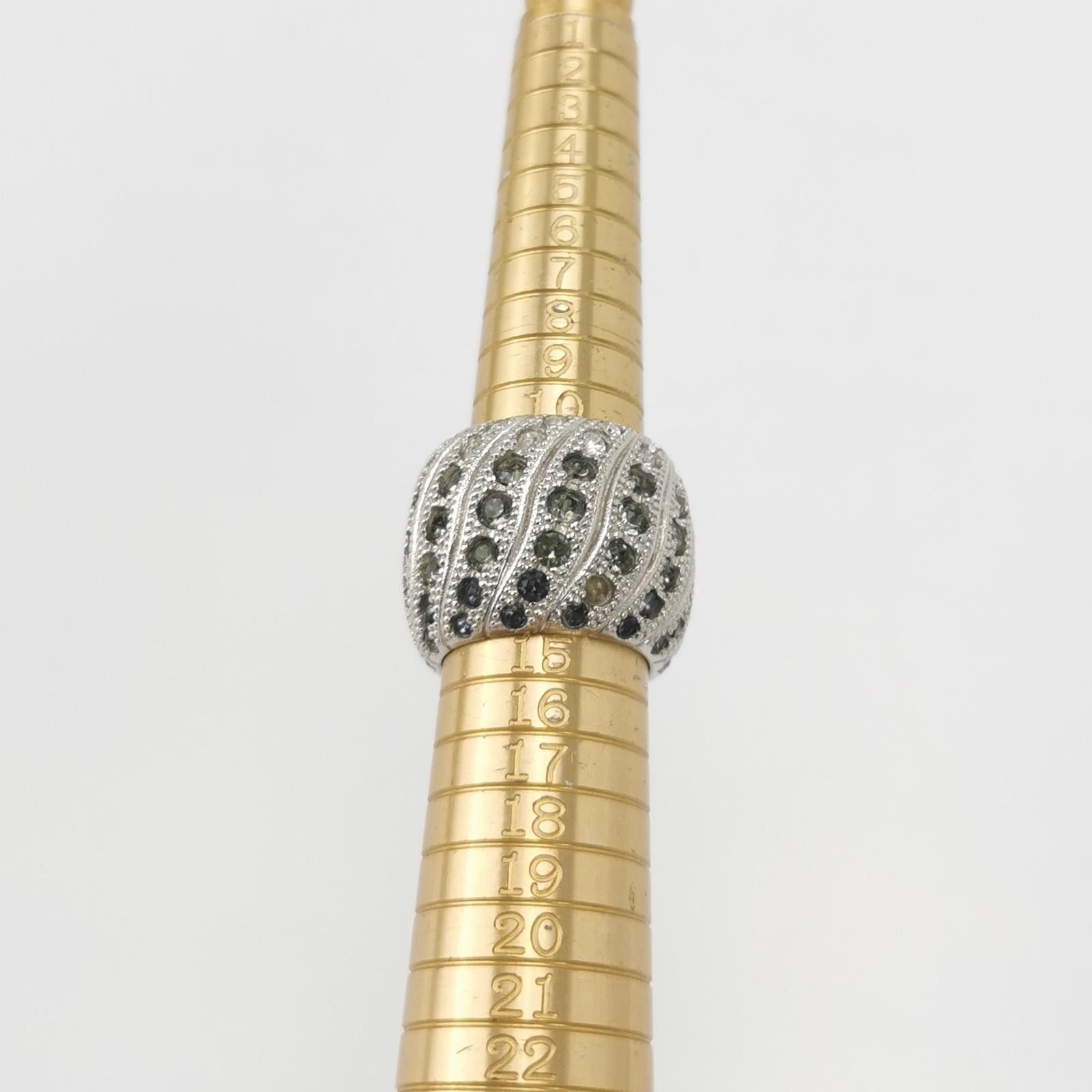 Chanel Chanel Crystal Double C Logo Wide Ring Size 14 -z2505 Size ONE SIZE - 5 Thumbnail