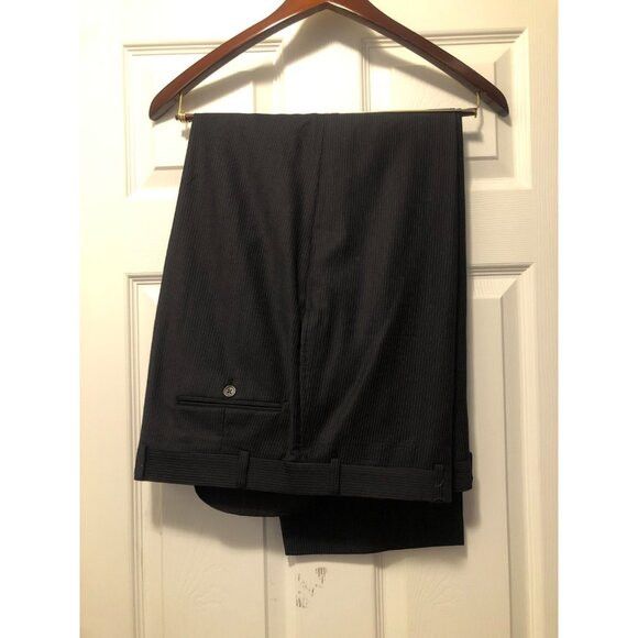 Calvin Klein calvin klein men's navy 100%wool 2pc suit 44R pants: 38/30 Size 44R - 9 Thumbnail