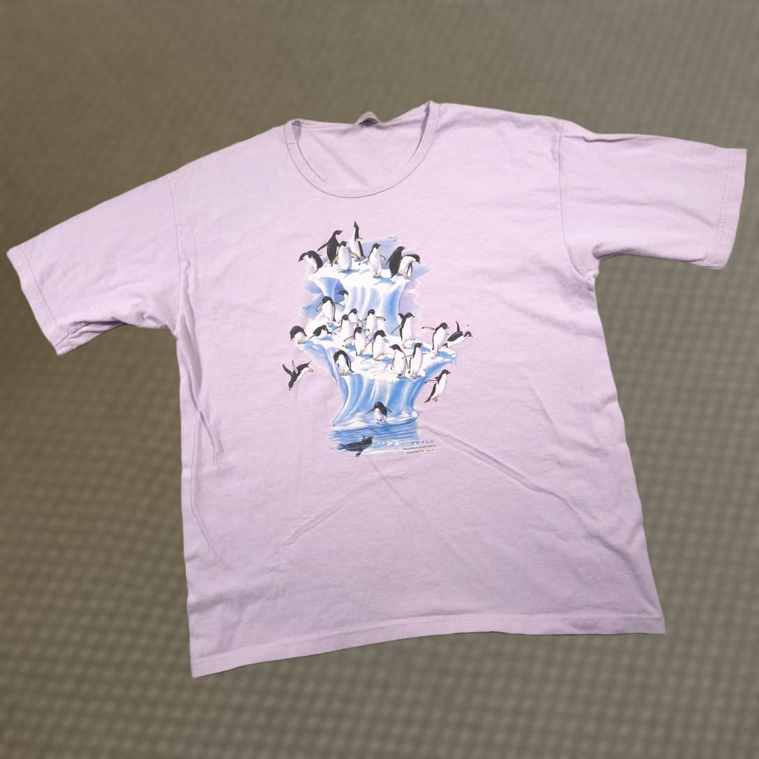 Anvil VINTAGE Anvil Shirt Womens XL Penguin Graphic Nature Art Royce McClure Animal Print Tee Size XL / US 12-14 / IT 48-50 - 1 Thumbnail