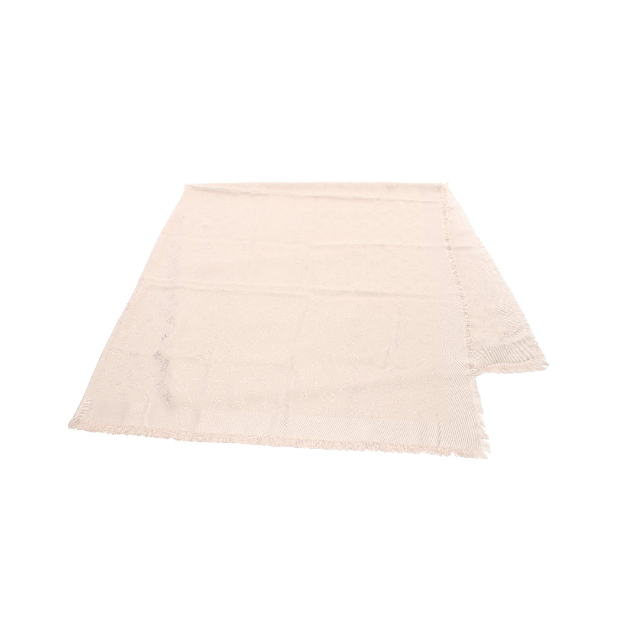 Louis Vuitton Louis Vuitton Shawl Monogram Greige Stall Wool Silk Gray Beige Size ONE SIZE - 1 Thumbnail