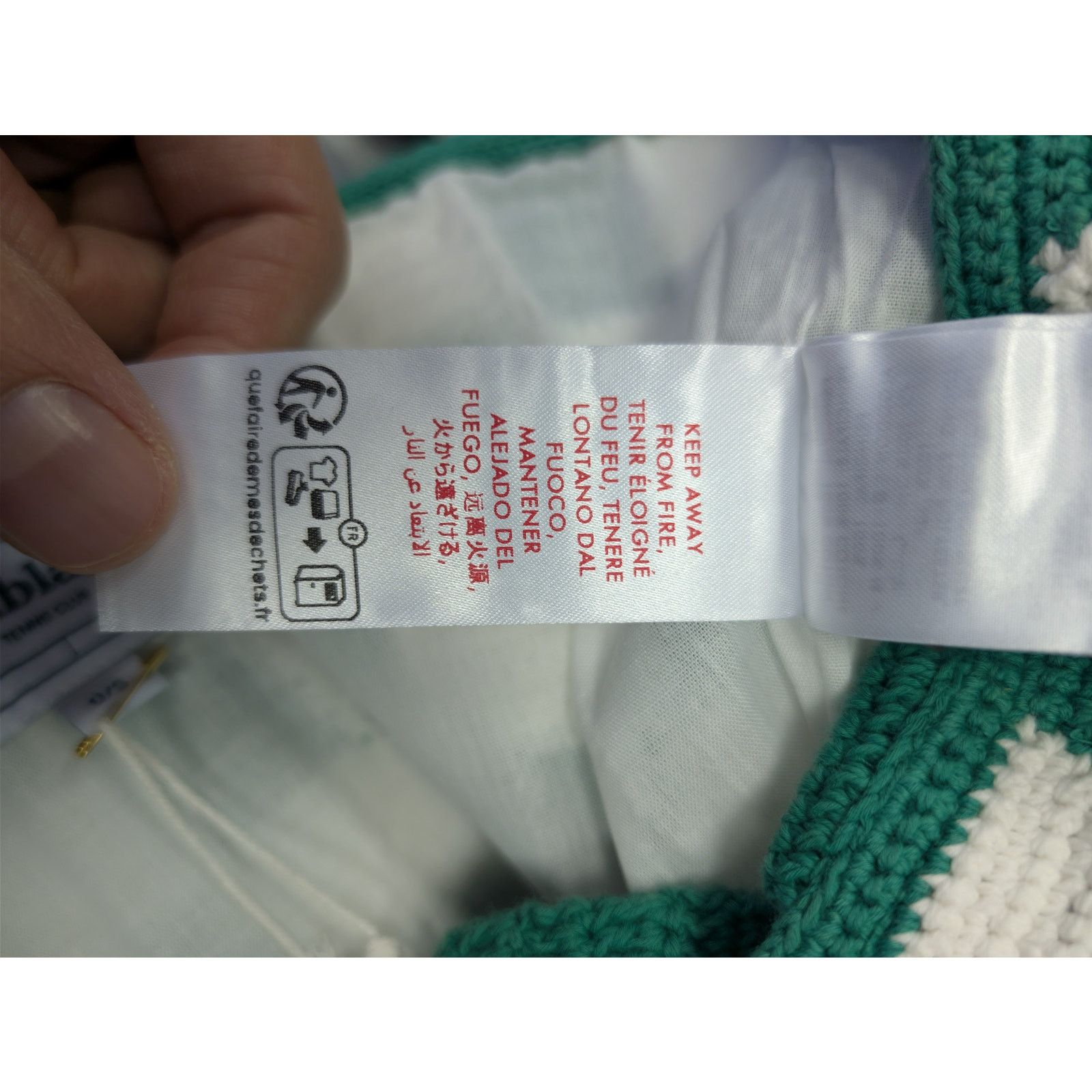 Casablanca o1rshd1 Size: OS / crochet cotton tote bag in green & white Size ONE SIZE - 19 Thumbnail
