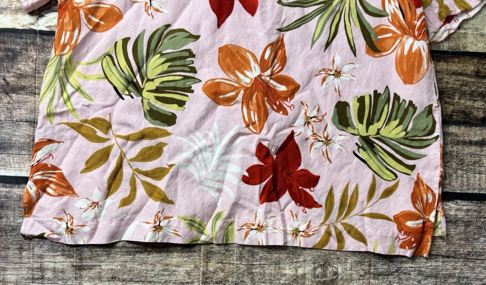 Lord & Taylor Context by Lord & Taylor Top Women's XL Linen Blend Floral Size XL / US 12-14 / IT 48-50 - 7 Thumbnail