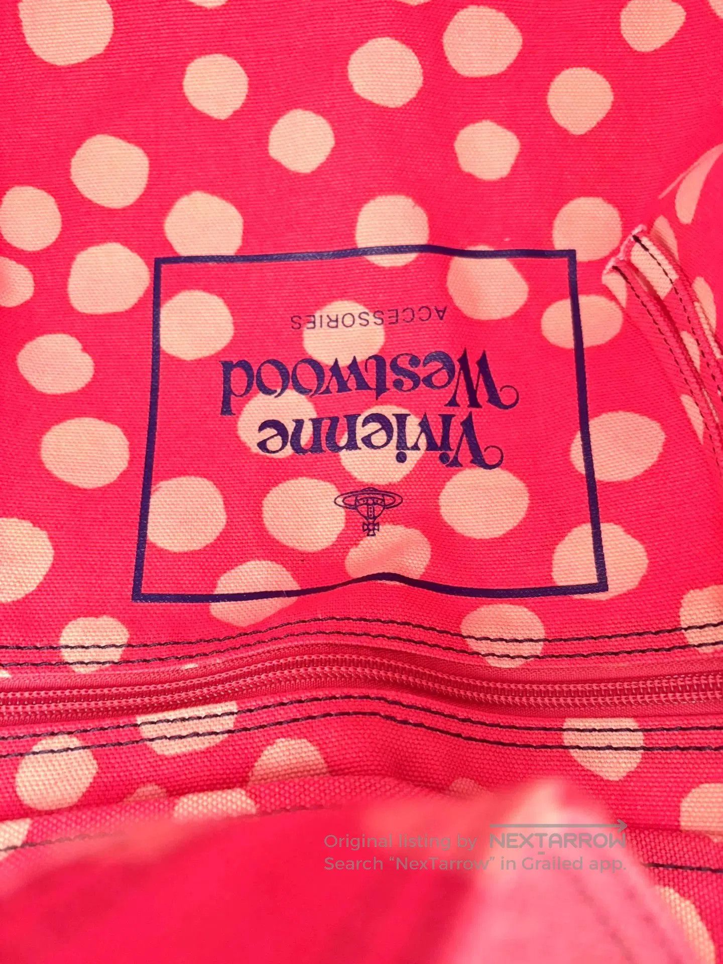 Vivienne Westwood Vivienne Westwood Pink Polka Dot Canvas Bag. Size ONE SIZE - 8 Thumbnail