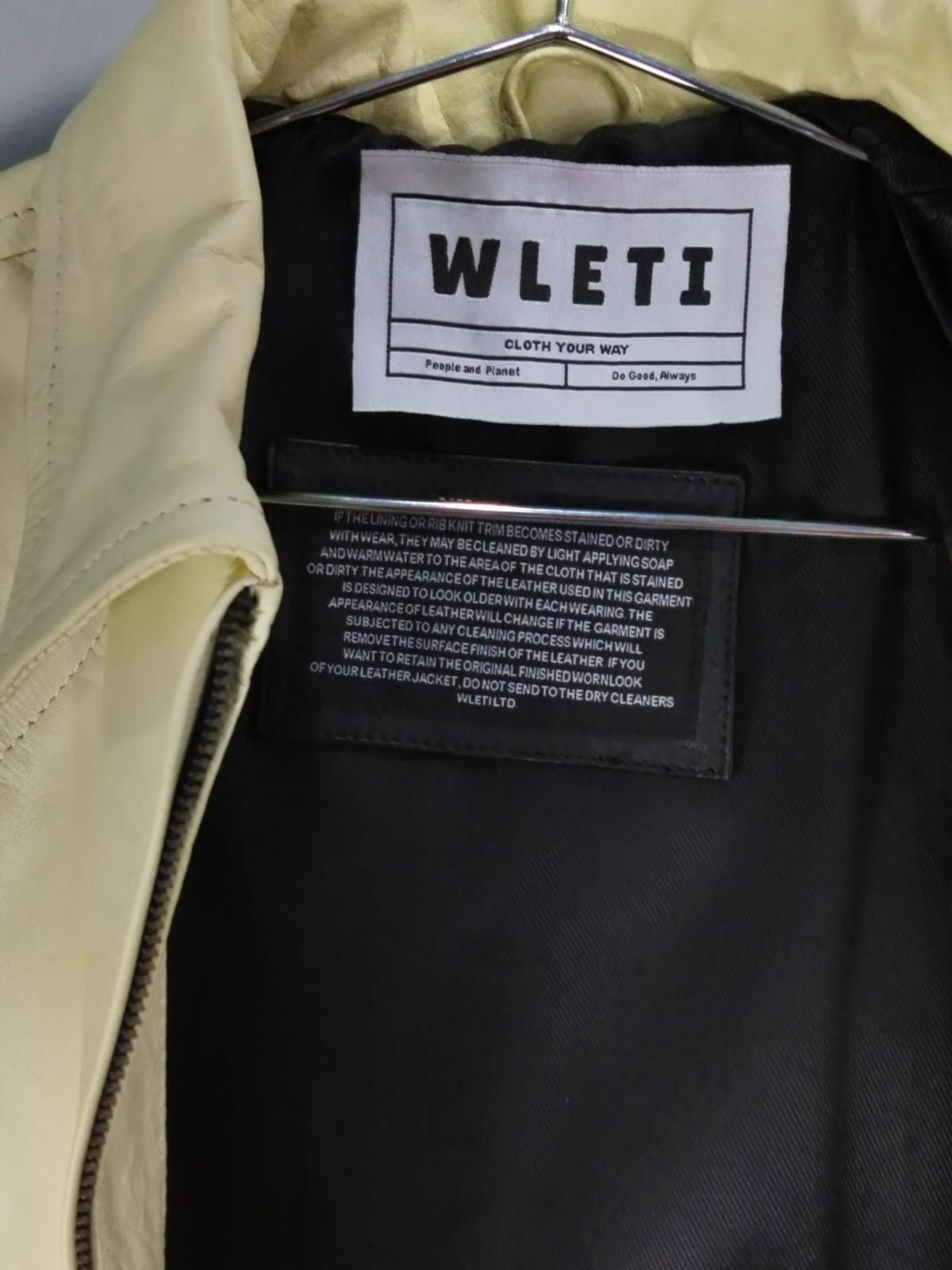 Vintage Wleti Original Beige Sheep Leather Jacket (Unisex) Size US M / EU 48-50 / 2 - 7 Thumbnail