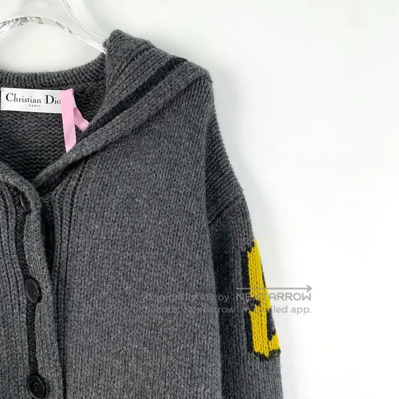 Dior Dior Gray letter inlaid wool navy collar long-sleeved knit Size XXS / US 00 / IT 34 - 3 Thumbnail