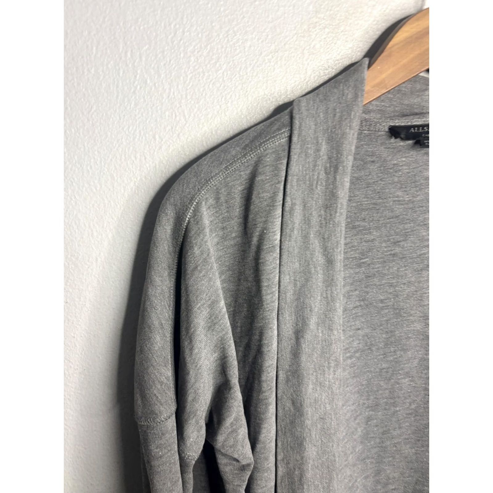 Allsaints AllSaints Womens Gray Open Front Draped Lightweight Sweater Knit Cardigan Small Size S / US 4 / IT 40 - 2 Thumbnail