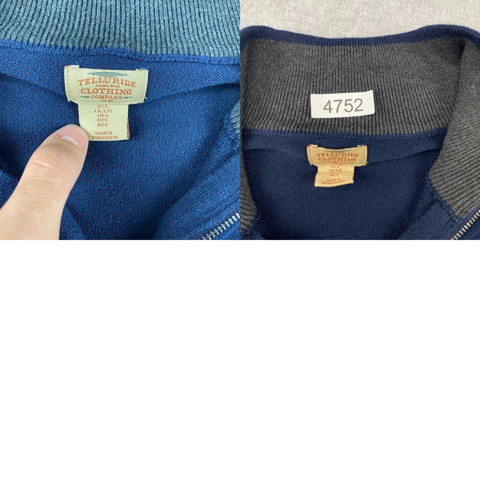 Vintage Telluride Clothing Company Sweater Mens Large L Navy 1/4 Zip Knit Long Sleeve Blue Cotton Knit Pullover Shirt Mens L Knit Logo Modern 90s? Size US L / EU 52-54 / 3 - 8 Thumbnail