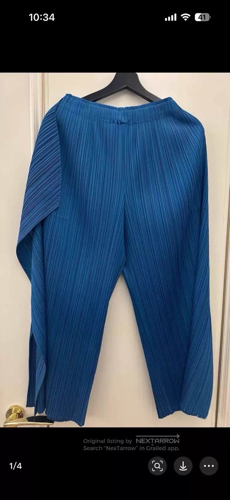 Issey Miyake Issey Miyake size:3 Blue Wide-Leg Pants Size 31" - 1 Thumbnail