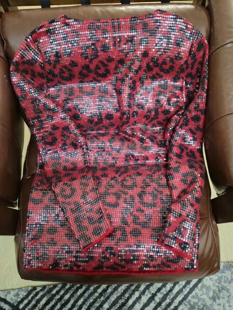 Saint Laurent Paris Red Leopard Wool Sweater by Saint Laurent-2505 Size US S / EU 44-46 / 1 - 4 Thumbnail