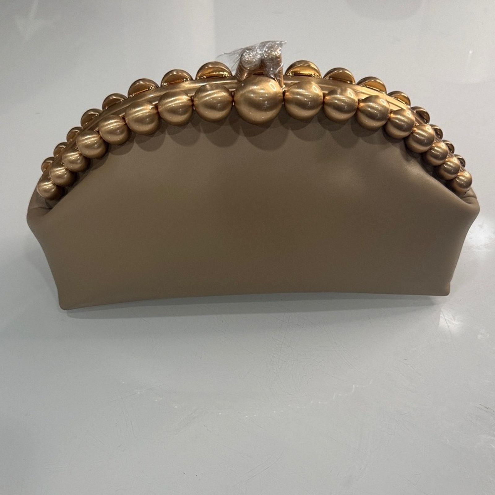 Cult Gaia Cult Gaia Tan Una clutch w/ Gold beaded handle - BRAND NEW Size ONE SIZE - 5 Thumbnail