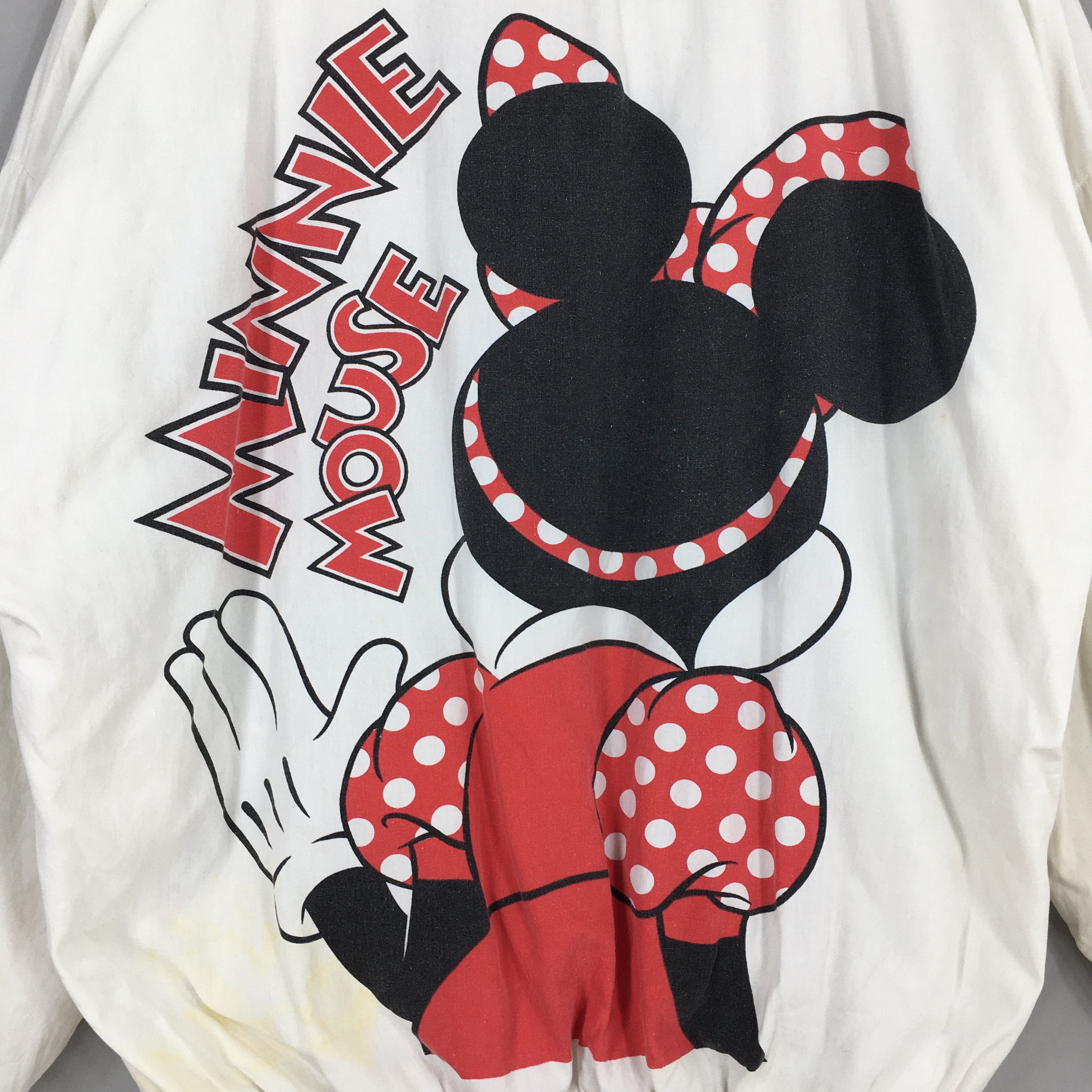 Disney Vintage 90s Minnie Mouse White Sweatshirt XLarge Size US XL / EU 56 / 4 - 8 Thumbnail