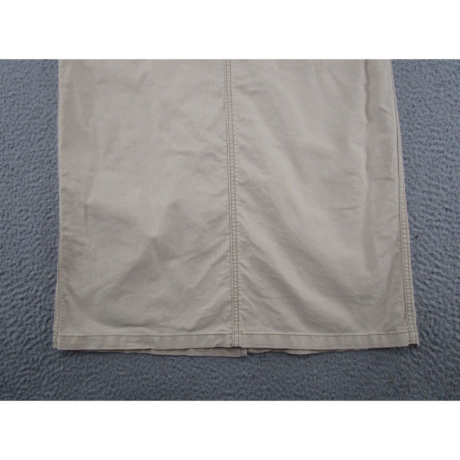 Vintage VTG Maurices Maxi Skirt Womens Size 4 Beige Cotton Back Slit Pockets Button 1990s City Preppy Fall Spring Summer Women Size 27" / US 4 / IT 40 - 3 Thumbnail