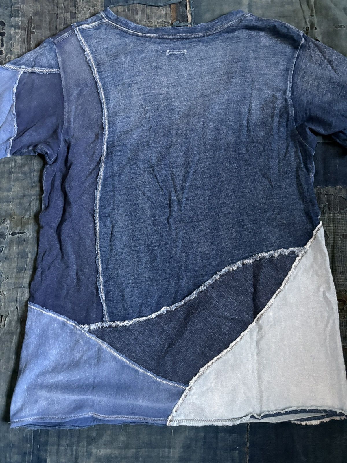 Kapital Kountry Kapital kountry indigo patchwork t shirt v neck Size US L / EU 52-54 / 3 - 9 Thumbnail