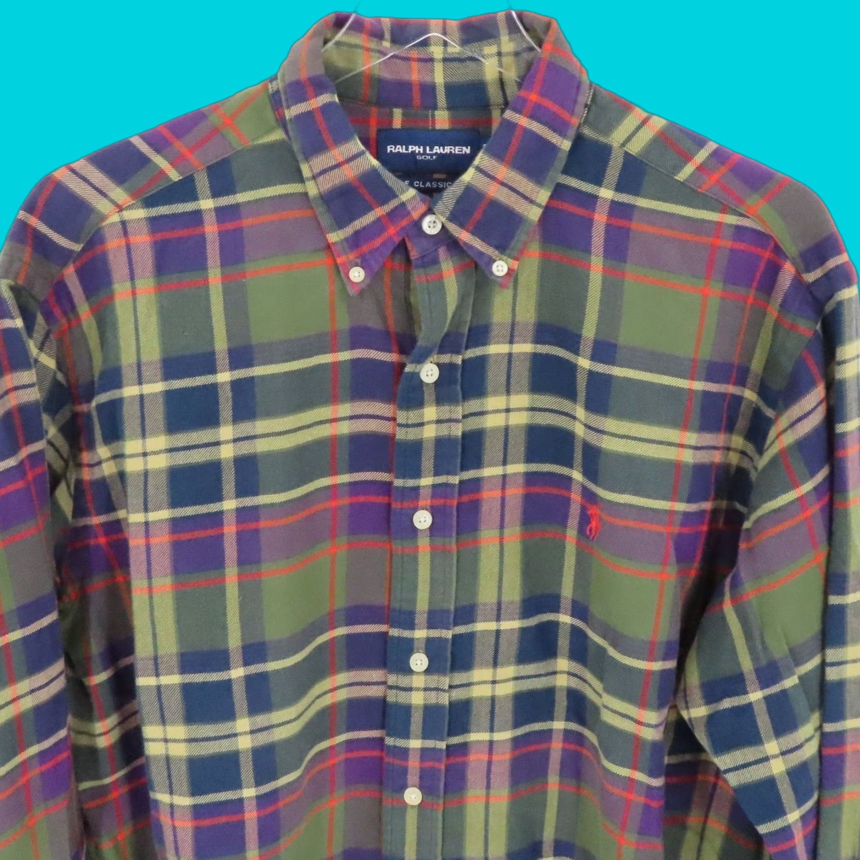 Ralph Lauren Ralph Lauren Golf Shirt Men Large Multicolor Collared Long Sleeve Button-Up Classic Fit Size US L / EU 52-54 / 3 - 1 Thumbnail