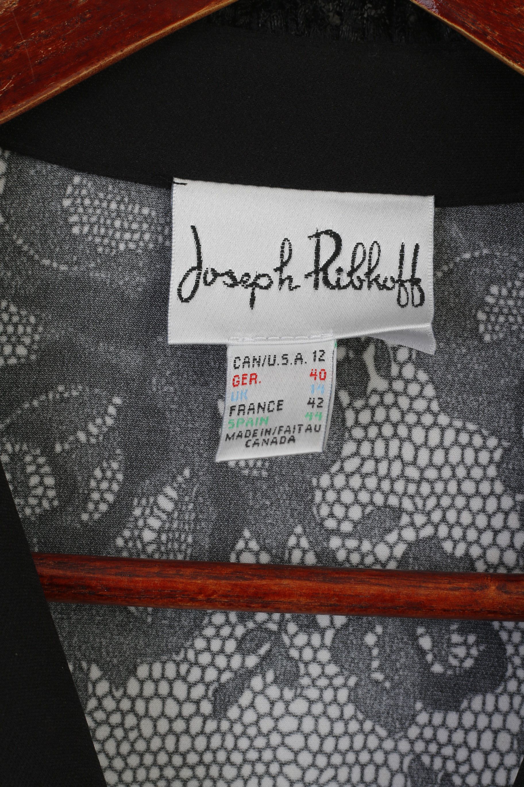 Joseph Ribkoff Joseph Ribkoff Women 14 40 Blazer Black Shiny Floral 2069 Size M / US 6-8 / IT 42-44 - 4 Thumbnail