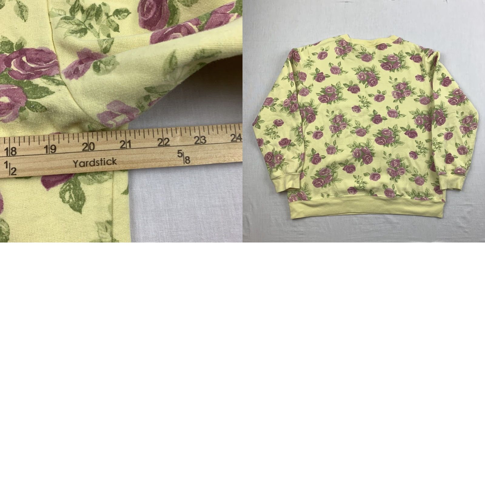 Blair VINTAGE Blair Sweatshirt Womens M Yellow Floral 90s Nature Outdoor Cartoon Flowers Crew Pullover Size M / US 6-8 / IT 42-44 - 8 Thumbnail