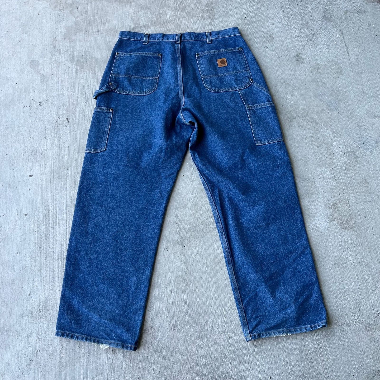 Carhartt × Vintage Carhartt denim blue jean double knee work carpenter pants Size US 35 - 5 Thumbnail