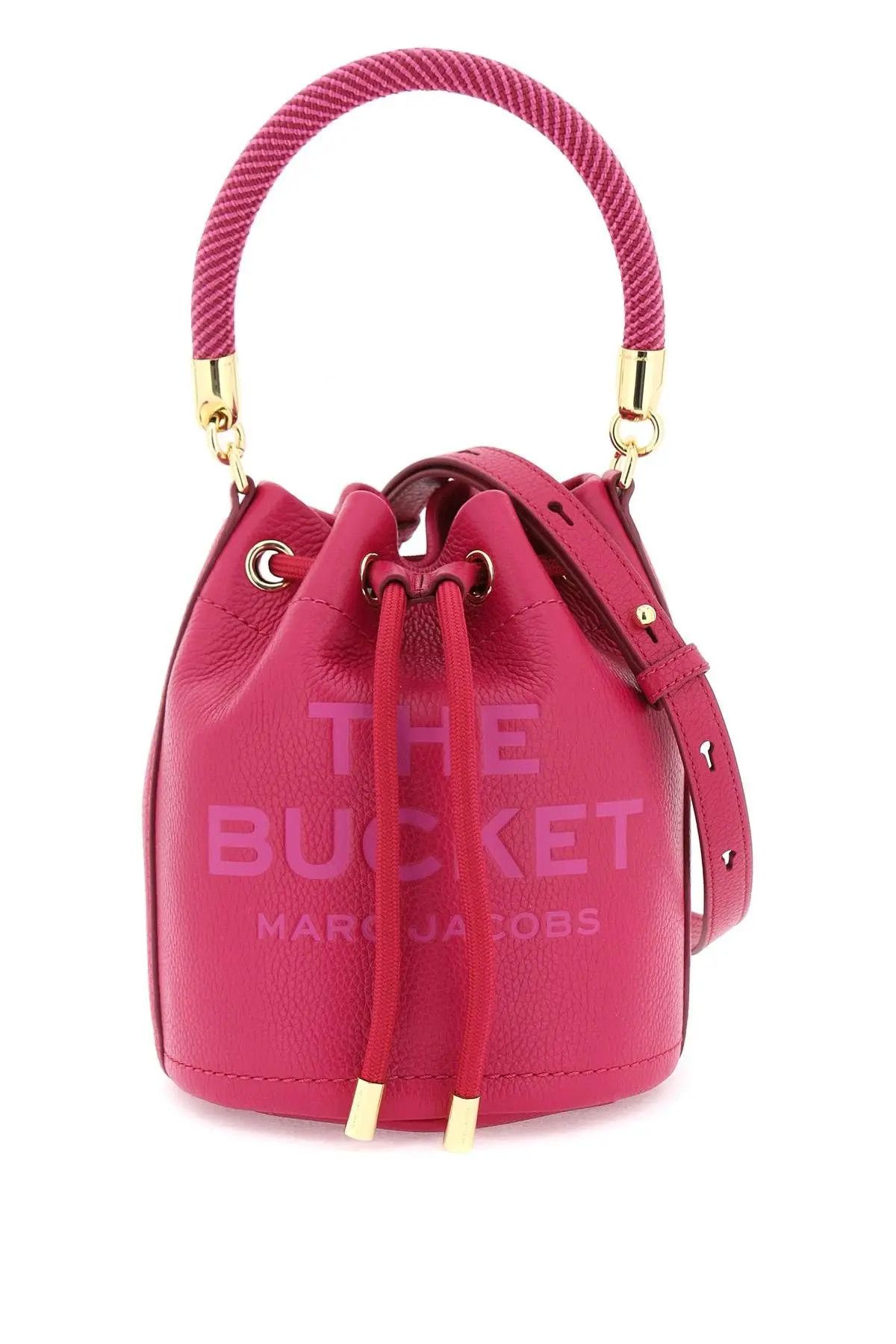 o1s22i1n1223 Leather Bucket Bag in Fuchsia