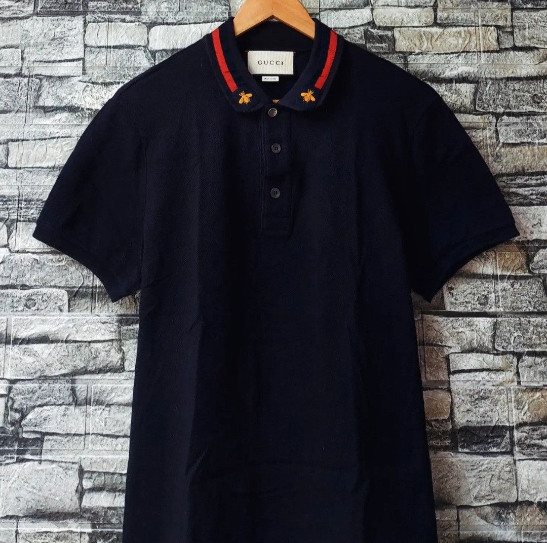 Gucci GUCCI Bee Collar Polo Shirt Size US M / EU 48-50 / 2 - 4 Thumbnail