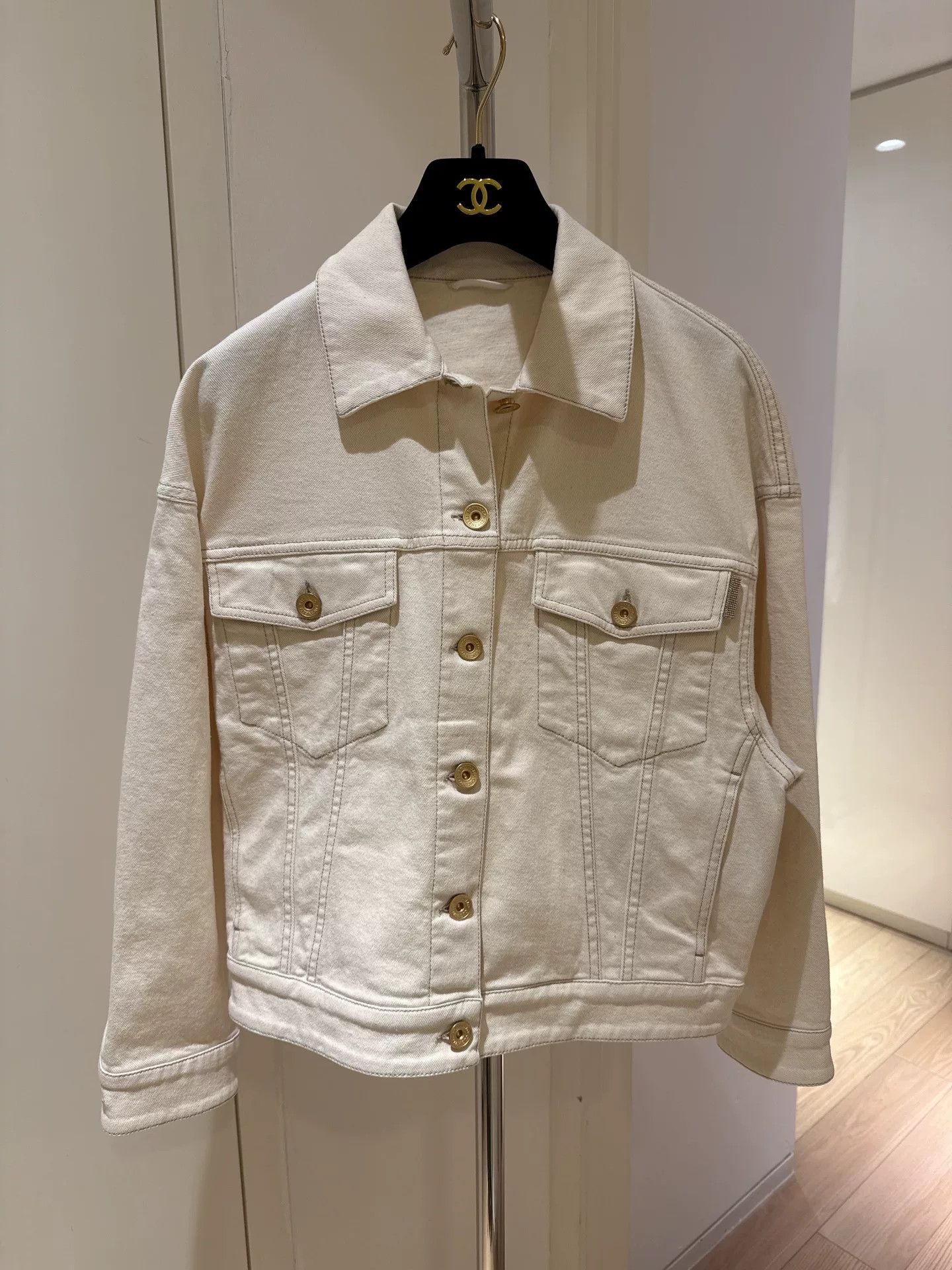Brunello Cucinelli Brunello Cucinelli White Denim Jacket Size US XS / EU 42 / 0 - 1 Thumbnail